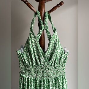 Green Halter Maxi Dress